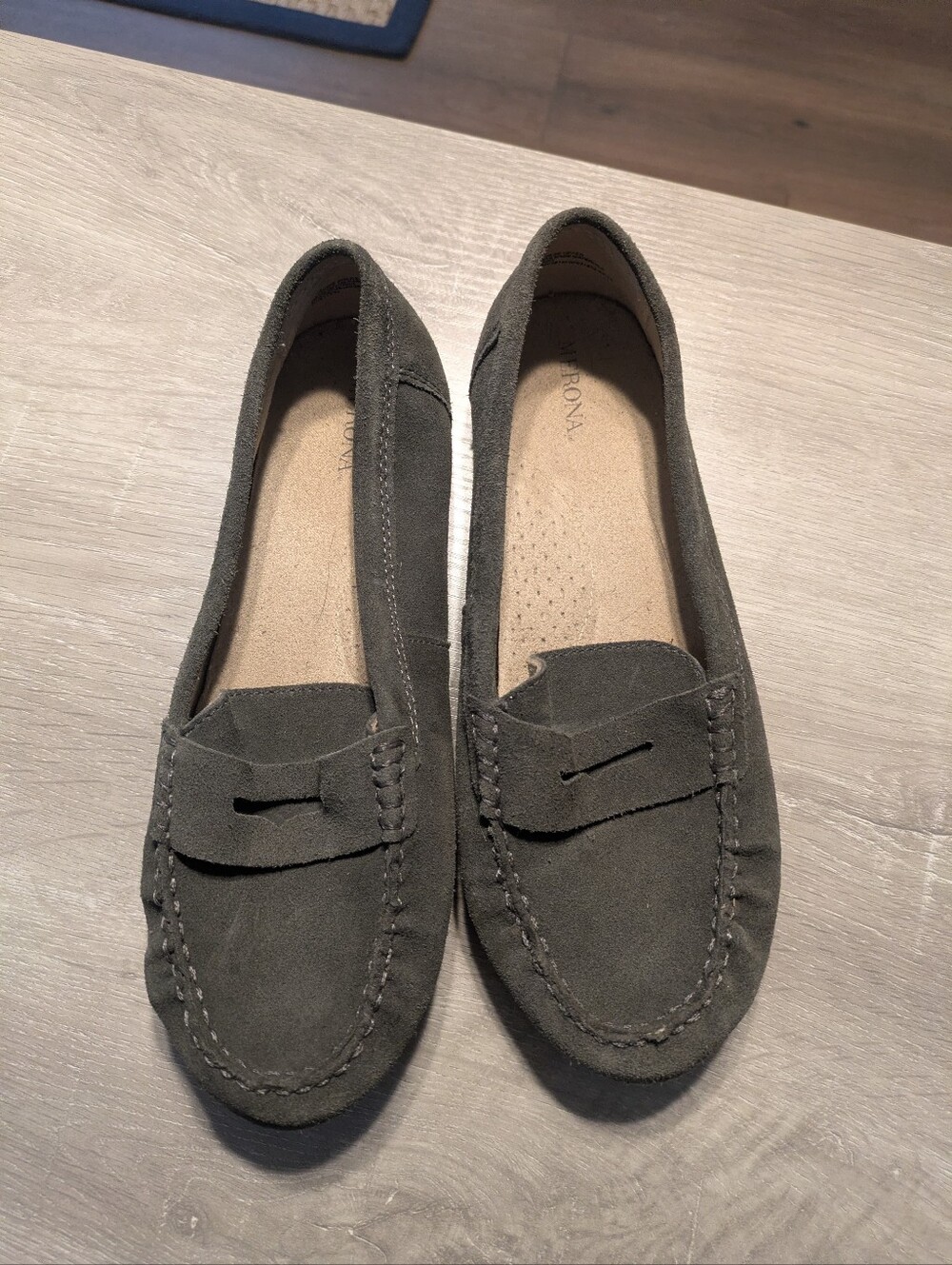 Merona Gray Suede Penny Loafers